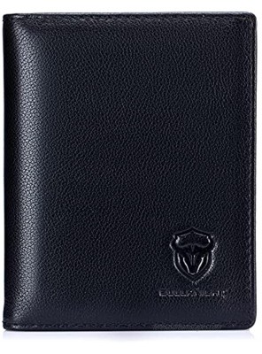 Bullknight Large Capacity Stylish Bifold for men made with Genuine Leather Wallet with Multi Credit Card Holder packaged in a beautiful Gift Box BLACK