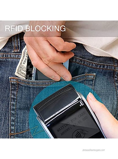 Carbon Fiber Wallets for Men Minimalist Aluminum Metal Wallet RFID Money Clip Wallet for Men Mens Wallet Carbon Fiber Card Holder