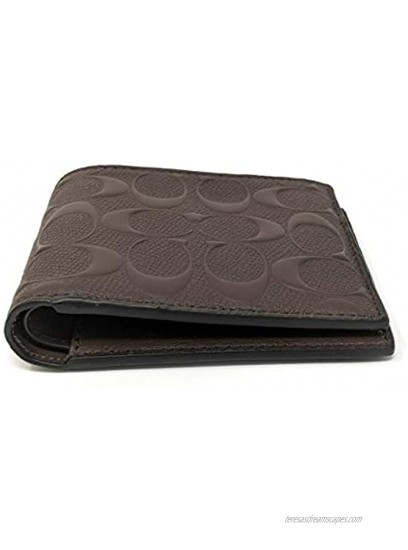 COACH COMPACT ID WALLET IN SIGNATURE CROSSGRAIN LEATHER,F75371 BLACK