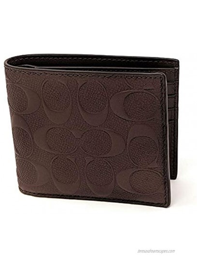 COACH COMPACT ID WALLET IN SIGNATURE CROSSGRAIN LEATHER,F75371 BLACK