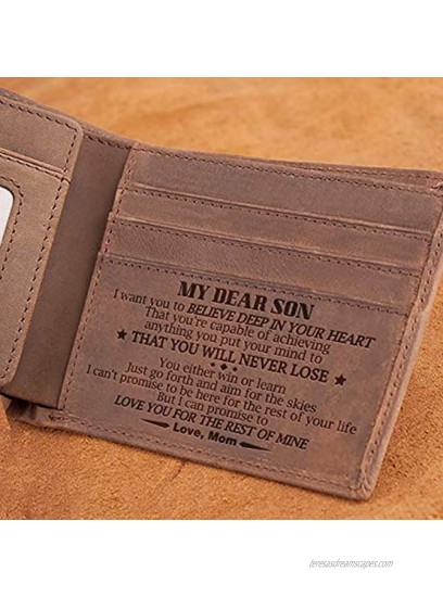 Engraved Bifold Wallet for Son My Son Forever