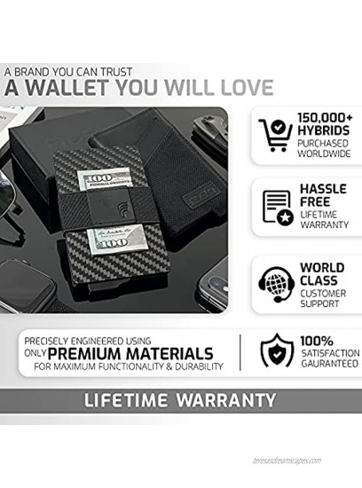 Fidelo Minimalist Wallet for Men Slim Credit Card Holder RFID Mens Wallets with Magnetic Money Clip Removable Black Leather Case