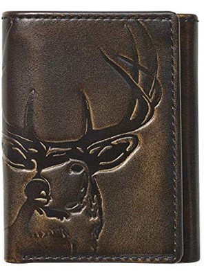 HOJ Co. DEER Trifold | Full Grain Leather With Hand Burnished Finish | Mens Trifold Wallet | Hunter Gift | Outdoors Wallet
