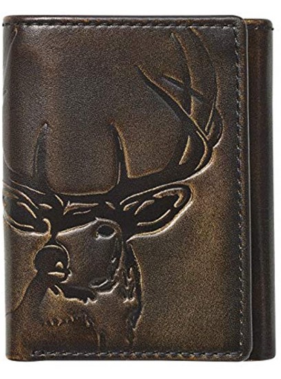 HOJ Co. DEER Trifold | Full Grain Leather With Hand Burnished Finish | Mens Trifold Wallet | Hunter Gift | Outdoors Wallet
