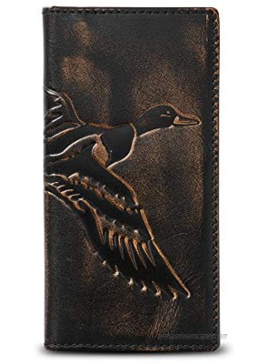 House of Jack Co. DUCK Long Bifold Wallet | Full Grain Leather With Hand Burnished Finish | TALL Wallet | Rodeo Wallet | Duck Hunter Gift