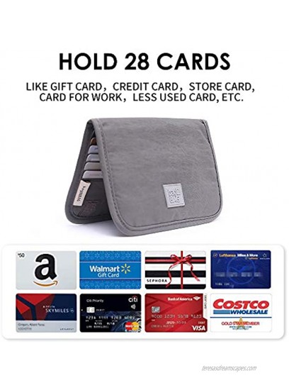 iN. Slim credit card holder wallet Gift card display case Minimalist light thin card storage case rfid blocking for men & women with 28 slots in Grey