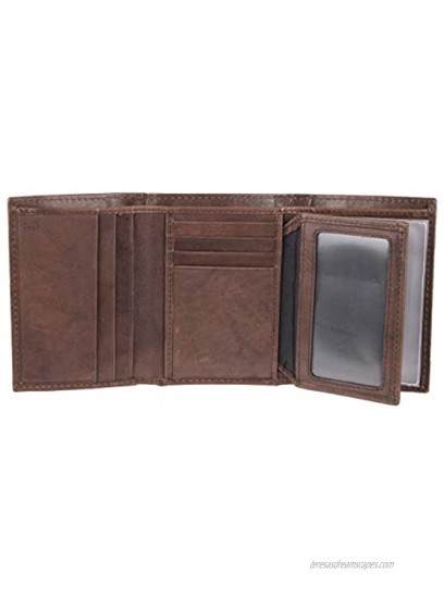Kenneth Cole REACTION Men's RFID Leather Slim Trifold with ID Window and Card Slots Brown One Size