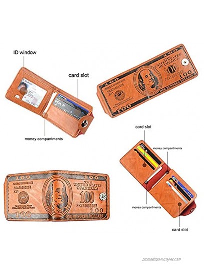 LUI SUI-Men Us Dollar Bill Wallet Billfold Leather Credit Card Photo Holder