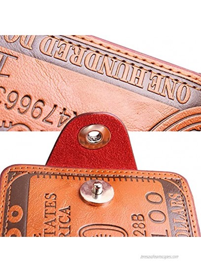LUI SUI-Men Us Dollar Bill Wallet Billfold Leather Credit Card Photo Holder