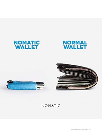NOMATIC Slim Minimalist Front Pocket Wallet For Men and Women Holds 4-15 Cards with Hidden Cash and Key Pocket