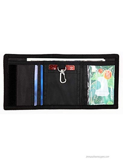 RFID Trifold Canvas Camouflage Wallet for Men,Mini Coin Purse with Zipper and Front Pocket for KidsBlue Small