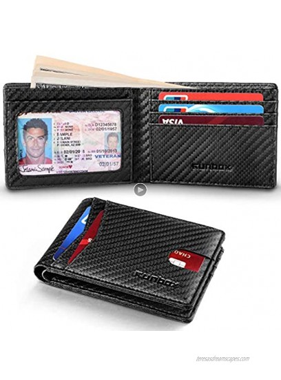RUNBOX Slim Wallets for Men with RFID Blocking & Minimalist Mens Front Pocket Wallet Leather