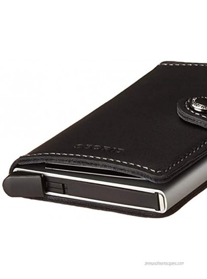 Secrid mini wallet genuine black leather with RFID protection with one click all cards slide out gradually
