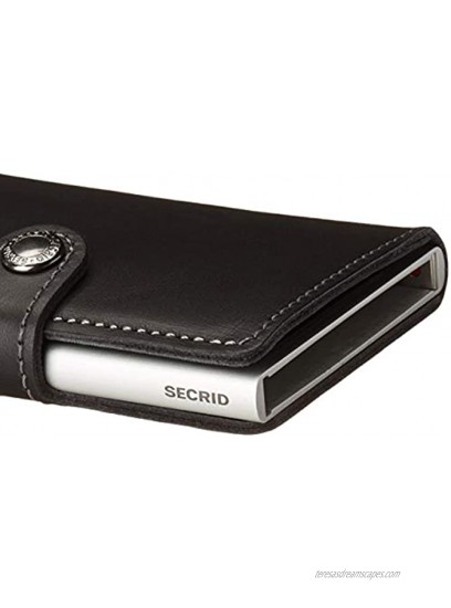 Secrid mini wallet genuine black leather with RFID protection with one click all cards slide out gradually