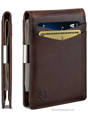 SERMAN BRANDS Money Clip Wallet Mens Wallets slim Front Pocket RFID Blocking Card Holder Minimalist Mini Bifold