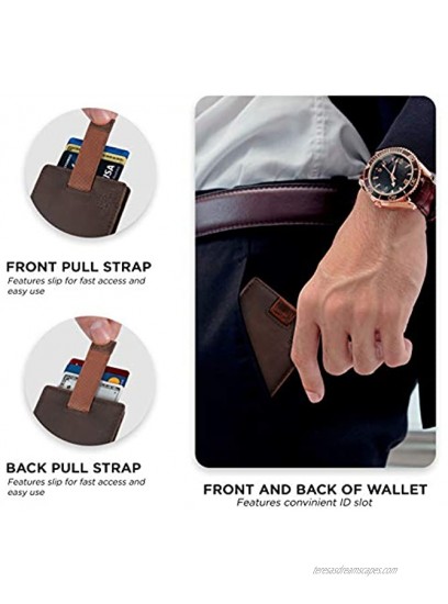SERMAN BRANDS RFID Blocking Bifold Slim Genuine Leather Minimalist Front Pocket Wallets for Men Money Clip