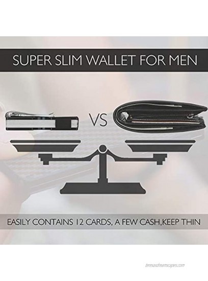 Slim Wallet for Men RFID Blocking Aluminum Wallet Carbon Fiber Card Case Metal Wallet Minimalist Front Pocket Card Holder