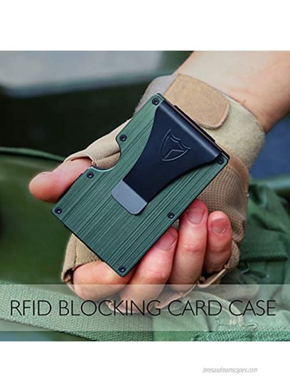 Slim Wallet for Men RFID Blocking Aluminum Wallet Carbon Fiber Card Case Metal Wallet Minimalist Front Pocket Card Holder