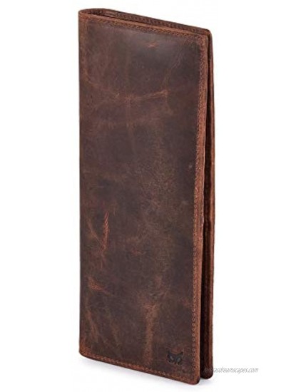 Wise Owl Stylish Bifold Long Slim Wallets Real Leather RFID Handmade 2 ID Window Credit Card Holder for Men Women