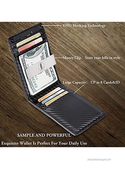 WXM Mens Wallet Minimalist Wallet Credit slim Front Pocket RFID Blocking Card Holder with Money Clip and RFID Wallet Protection Slim Wallets Men Gifts