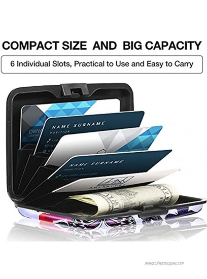 5 Pieces RFID Credit Cards Holder Aluminum Wallet Business Card Case RFID Blocking Hard Case Card Organizer Aluminum ID Case Protector for Men and Women 5 Patterns