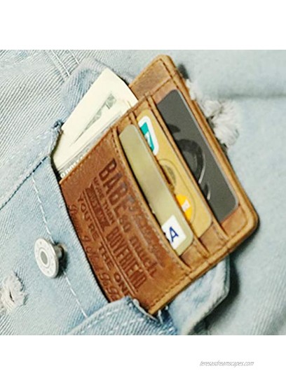 Ablibi Slim Minimalist Front Pocket RFID Blocking Leather Credit Card Holder Wallets for Boyfriend,Mens Gifts