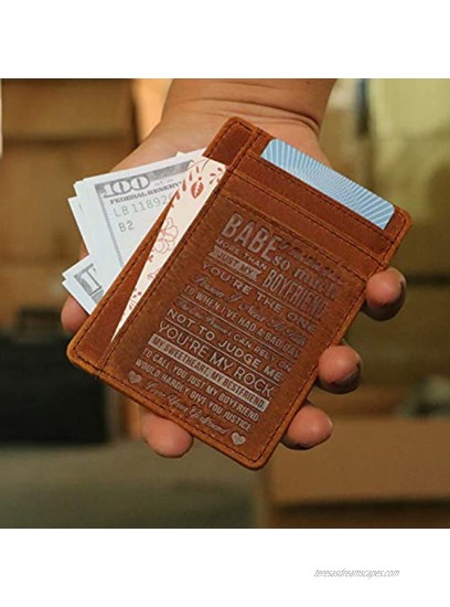 Ablibi Slim Minimalist Front Pocket RFID Blocking Leather Credit Card Holder Wallets for Boyfriend,Mens Gifts