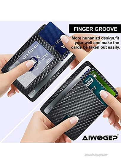 AIWOGEP Men's wallet ultra-thin leather wallet portable 8 card holder simple slim wallet gift for men women with gift box Straw mat pattern