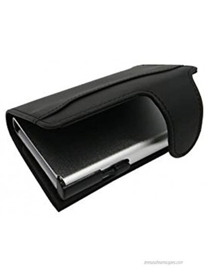 Black Leather Credit Card Holder with Black Stitching