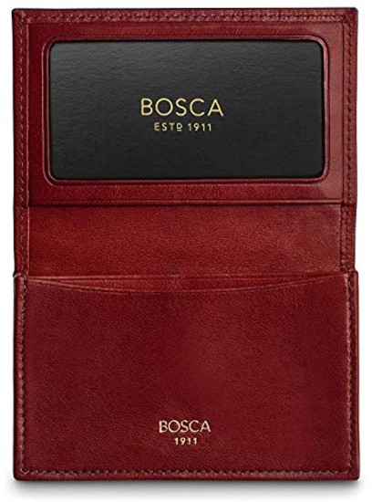 Bosca Men's Full Gusset 2 Pocket Card Case with I.D.
