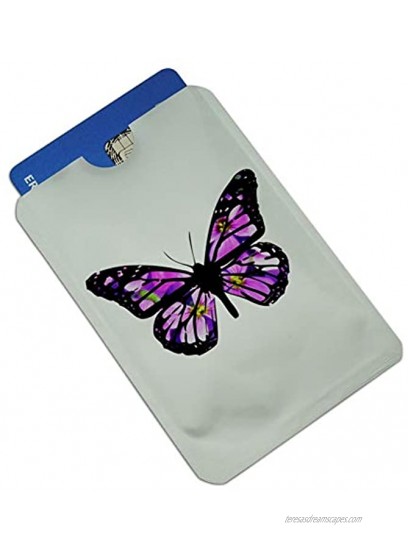 Butterfly with Flowers Credit Card RFID Blocker Holder Protector Wallet Purse Sleeves Set of 4