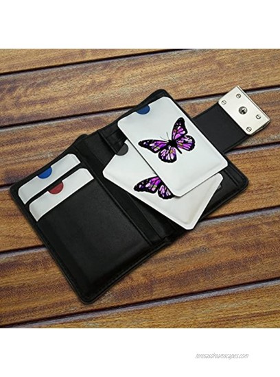 Butterfly with Flowers Credit Card RFID Blocker Holder Protector Wallet Purse Sleeves Set of 4