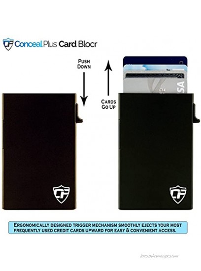 Card Blocr Best Slim Wallet RFID Blocking Credit Card Holder Black PU Leather and Metal Card Holder