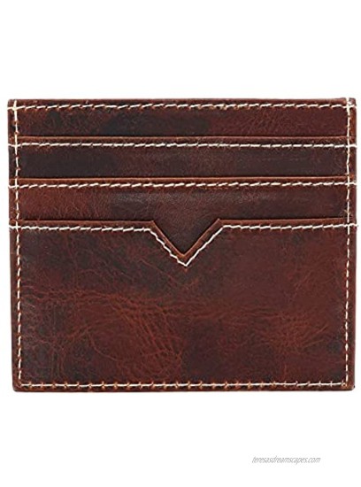 CTM Men's Hunter Leather RFID Slim Card Case Wallet