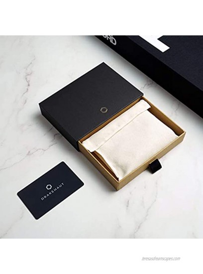 DRAKEHAUT Slim Italian Tann Genuine Leather Card Holder Minimalist RFID Blocking Credit Card Case 5 CC
