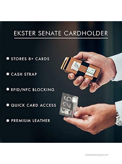 Ekster: Senate Leather Card Holder Wallet RFID Blocking Quick Card Access Nappa Black