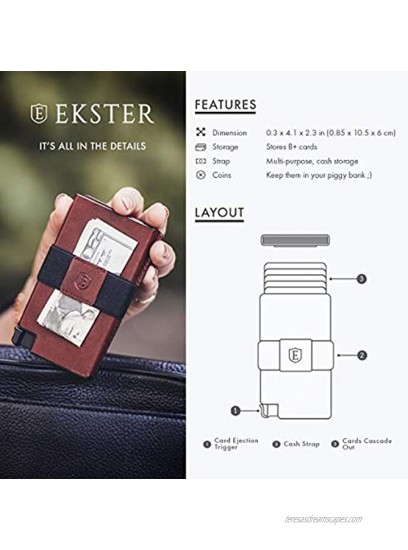 Ekster: Senate Leather Card Holder Wallet RFID Blocking Quick Card Access Nappa Black