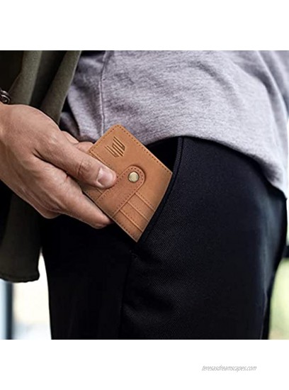 Elegante Pure Leather Slim Minimalist Leather Wallet Front Pocket Cards Holder | Ultra Strong Stitching | Handcrafted Leather | RFID Blocking With 3 Card Slots