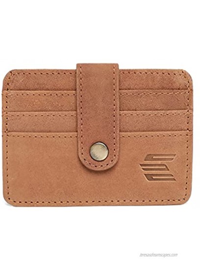 Elegante Pure Leather Slim Minimalist Leather Wallet Front Pocket Cards Holder | Ultra Strong Stitching | Handcrafted Leather | RFID Blocking With 3 Card Slots