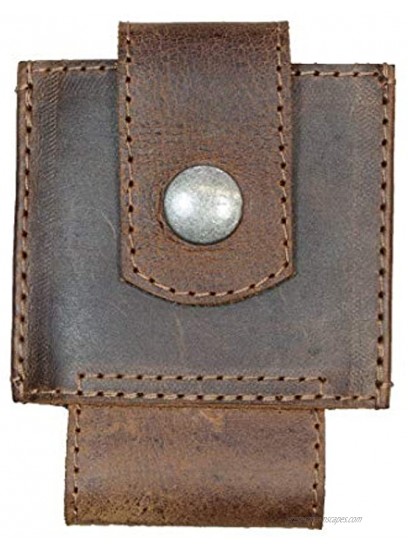 Hide & Drink Leather Sliding Card Holder Holds Up to 4 Cards Plus Folded Bills Front Pocket Wallet Accessories Handmade Includes 101 Year Warranty Bourbon Brown