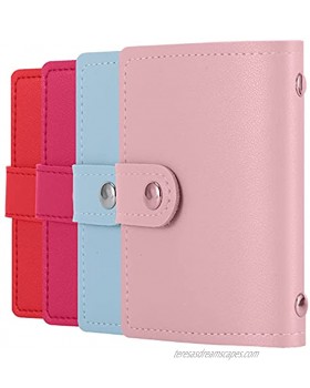 Ladies Minimalist Credit Card Organizer RFID Blocking Secure Credit Card Holder 4 Pack Button Leather Wallet for Women