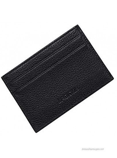 MAGICMK Minimalist Slim Card Holder Leather Credit Card Wallet for Men Black-Double Slot