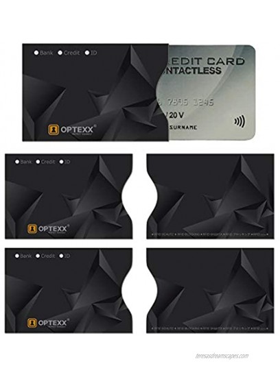 Optexx 5x RFID Protective Case TÜV Tested & Certified Finn for Credit Card EC Card Personal ID Secure Blocking of Wireless Chips