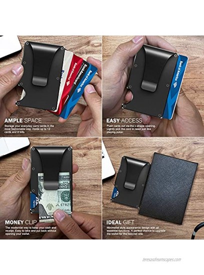 RFID Blocking Carbon Fiber Minimalist Wallet for Men Credit Card Holder Money Clip Ideal Gift
