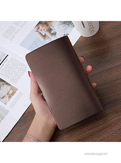 RFID Credit Card Holder Leather Business Card Organizer with 96 Card Slots Credit Card Protector for Managing Your Different Cards and Important Documents to Prevent Loss or Damage Brown