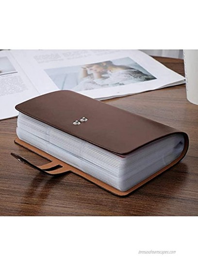 RFID Credit Card Holder Leather Business Card Organizer with 96 Card Slots Credit Card Protector for Managing Your Different Cards and Important Documents to Prevent Loss or Damage Brown
