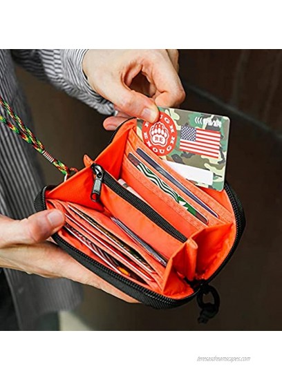 Rough Enough Credit Card Holder Wallet Case for Men Zip Around Wallet with Key Lanyard for Men Teens