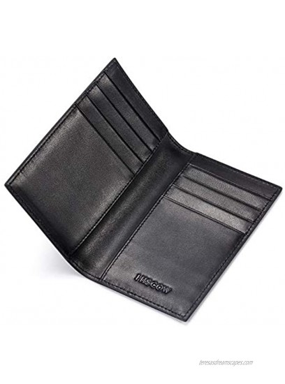 Slim Leather Credit Card Holder for Men & Women 8cc Italian Calfskin Black