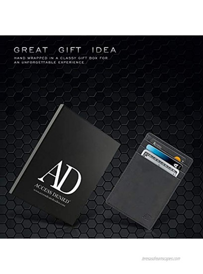 Slim Minimalist Wallets For Men & Women Leather Front Pocket Thin Mens Wallet RFID Credit Card Holder Gifts For Men