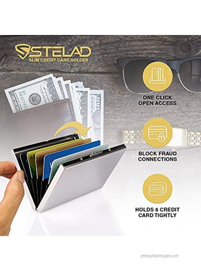 Slim Stainless Steel Credit Card Holder for Men and Women Slim Design with RFID Blocking – Unique Credit Card Holder – Business Card Holder with Small Pull – Ideal for Elegant and Stylish Men